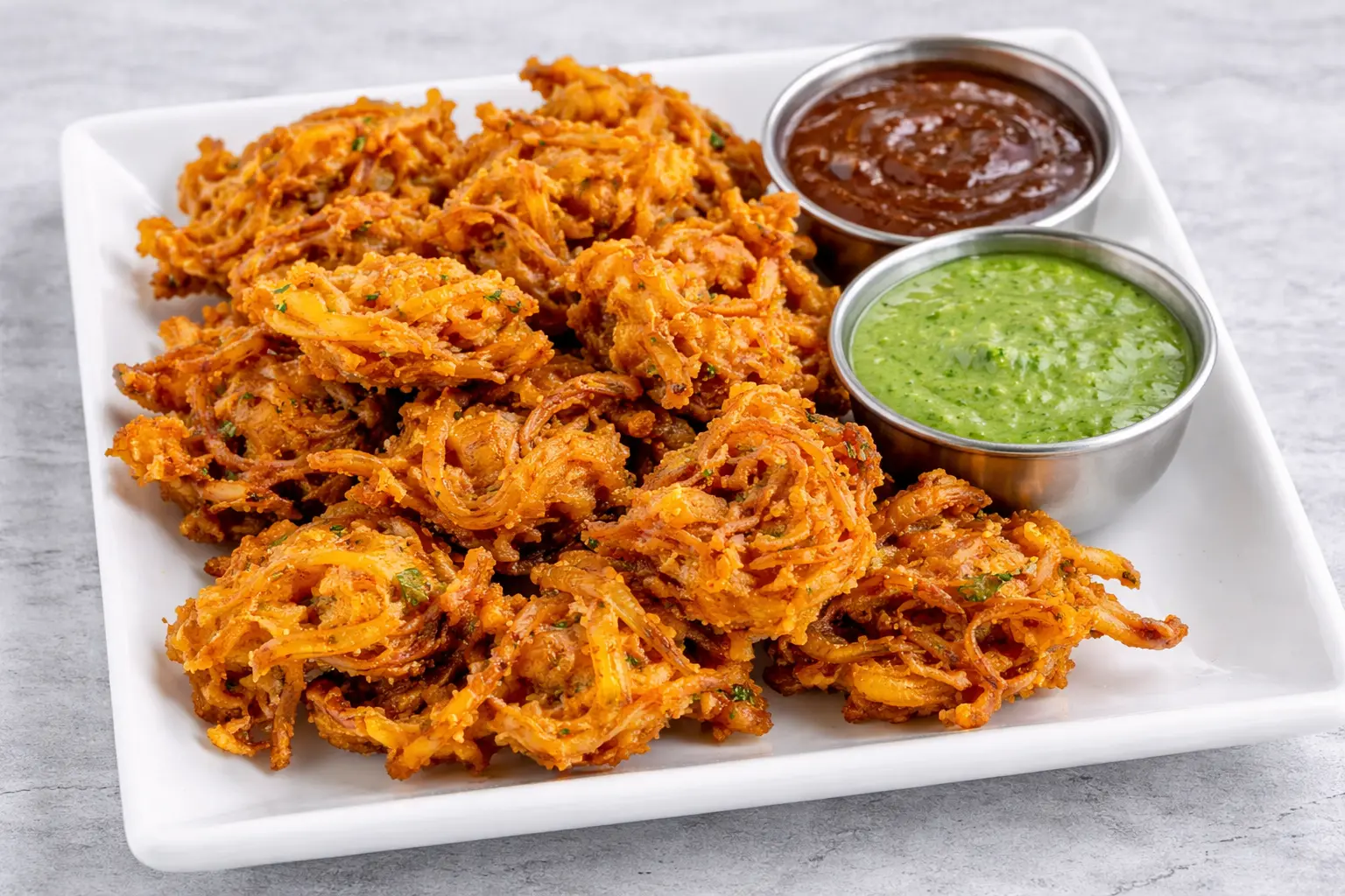 Onion Bhaji - crispy onion fritters at Gorkha Spice in Okotoks, AB
